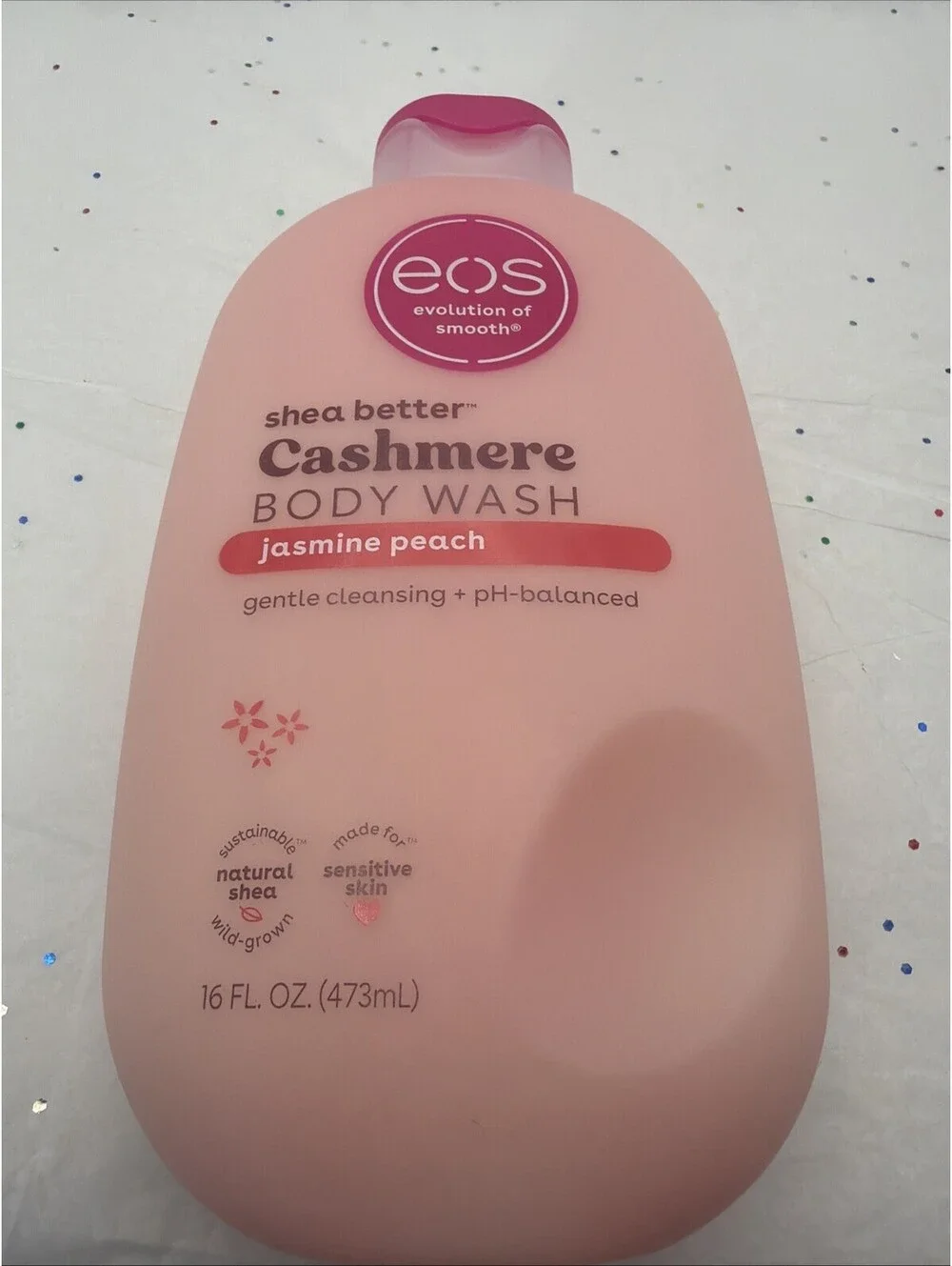 eos Shea Better Cashmere Body Wash Jasmine Peach 16 oz Creamy Gel Shower Wash